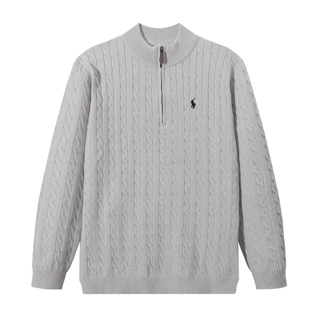 P200 Raff half-zip sweater black white gray